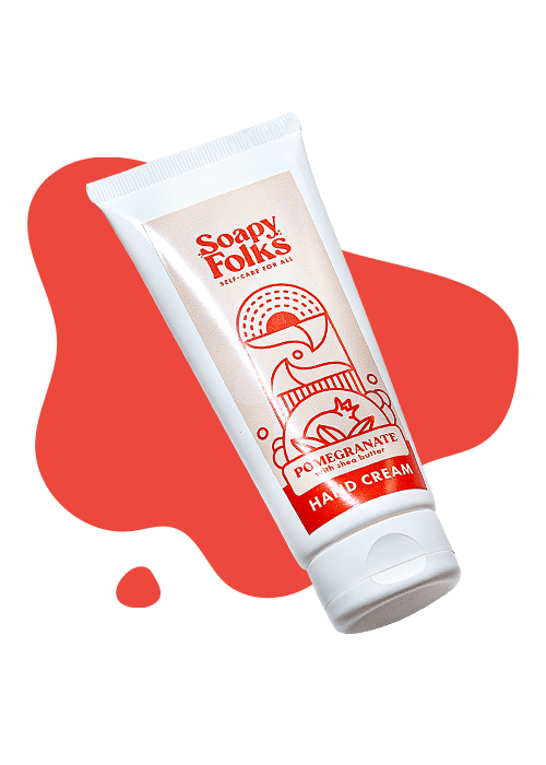 sf-products-hand-cream-pomegranate-hover-1 pomegranate soapyfolks hand cream on abstract red background